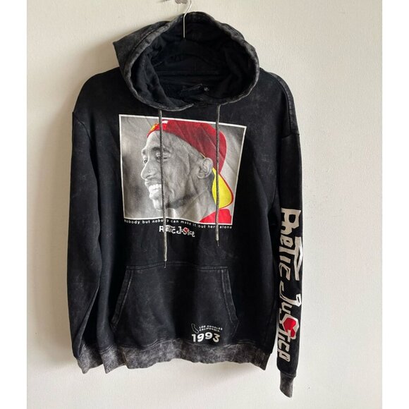 Chemistry Men Long Sleeve Poetic Justice Print Pull Over Hoodie Black Size Mediu - Picture 1 of 9